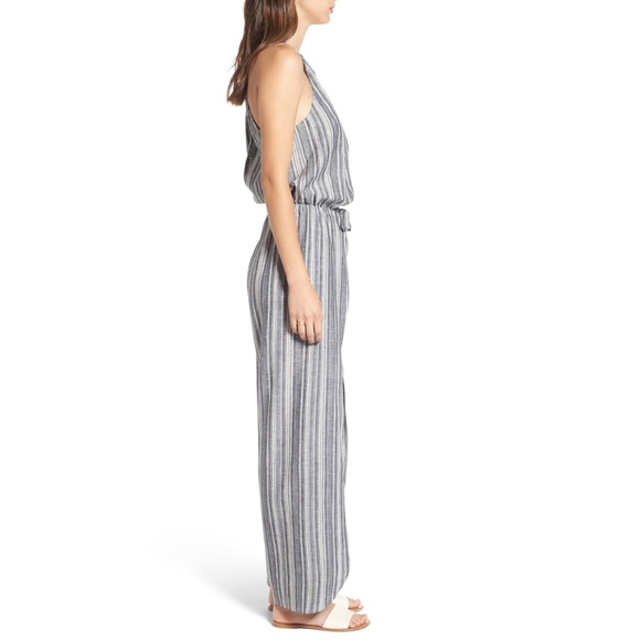 NWOT! Mimi Chica Striped Linen Jumpsuit - Picture 5 of 8